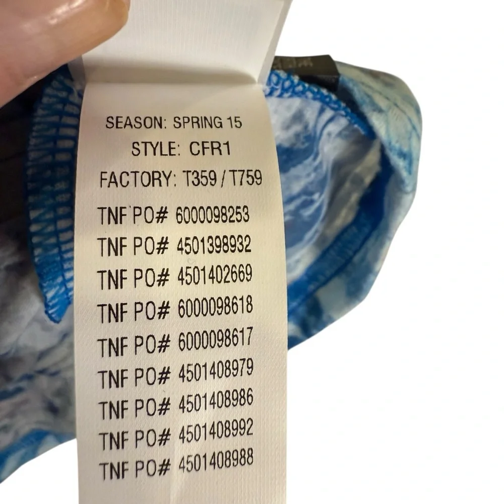 The Northface Blue Gray Floral V Neck Women's Top sz XL - Picture 5 of 11
